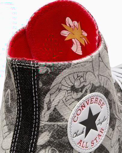 Chuck Taylor All Star Lunar New Year Dragon Graphic Black/Red/White, Detail Angle View
