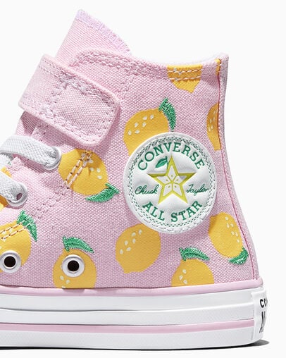 Chuck Taylor All Star Embroidered Citrus Easy On New Found Bloom Pink/Dandy Lion Yellow/White