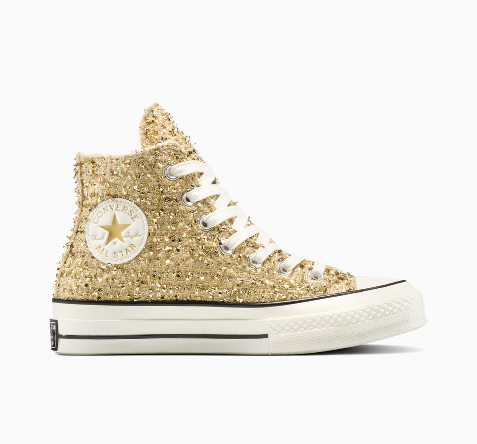Chuck 70 Metallic Tweed Metallic Light Gold/White