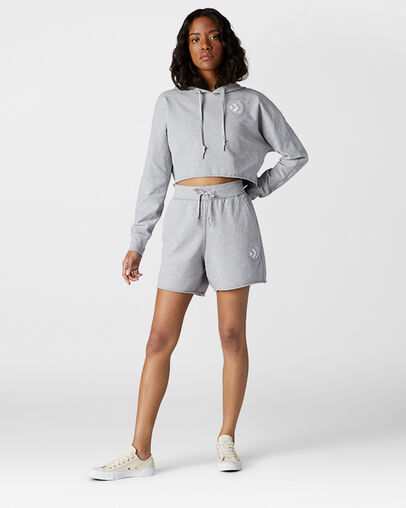 Essentials Lightweight Womens Shorts Light Grey Heather, Detail View