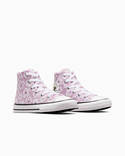 Chuck Taylor All Star Floral Chenille Stardust Lilac/Grape Fizz, Top and Side View