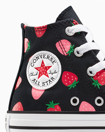 Chuck Taylor All Star Strawberries Black/Soft Red/Watermelon Pink, Detail Angle View