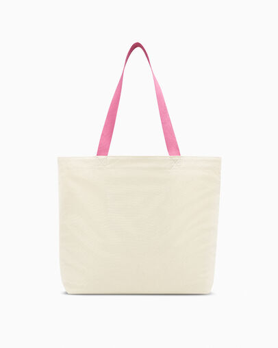 Star Chevron Canvas Tote Bag Undyed Canvas/Cactus Bud, Back View