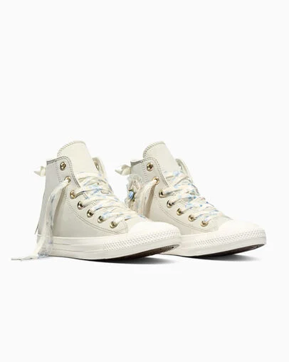 Chuck Taylor All Star Dainty Florals Sage Smoke/Egret/Clear Skies, Top and Side View