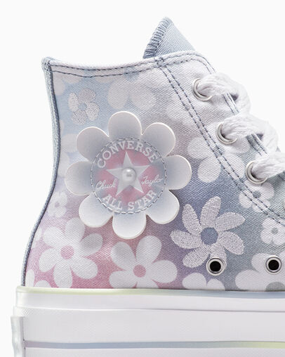 Chuck Taylor All Star Lift Platform Gradient Flowers Wet Stone/Orchid Dust, Detail Angle View