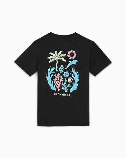 Sea T-Shirt Converse Black, Back View