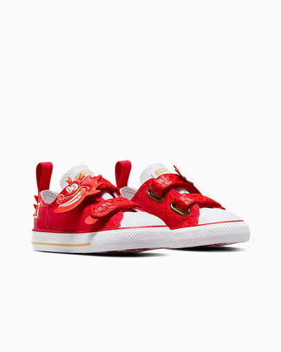 Chuck Taylor All Star Easy-On Lunar New Year Dragon Red/White/Gold, Top and Side View