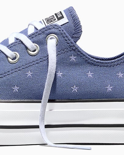 Chuck Taylor All Star Lift Platform Embroidered Stars Indigo Storm/Very Peri Purple/White