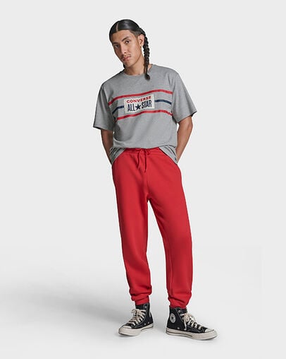 Chuck Taylor All Star Patch Joggers Red, Front View