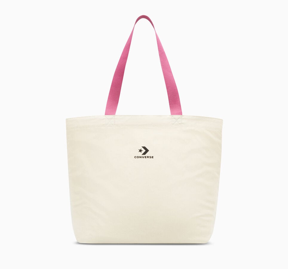Star Chevron Canvas Tote Bag Undyed Canvas/Cactus Bud