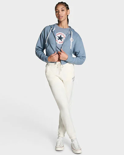 Retro Chuck Taylor Full-Zip Hoodie Yeti Breath Blue, Back View