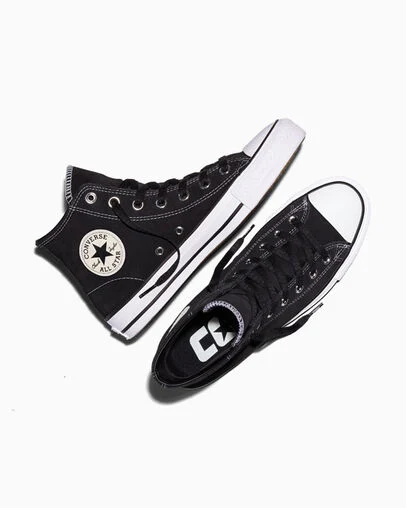 CONS Chuck Taylor All Star Pro Suede Black/Black/White, Angled View
