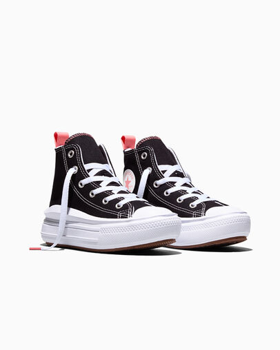 Chuck Taylor All Star Move Platform Black/Pink Salt/White, Top and Side View