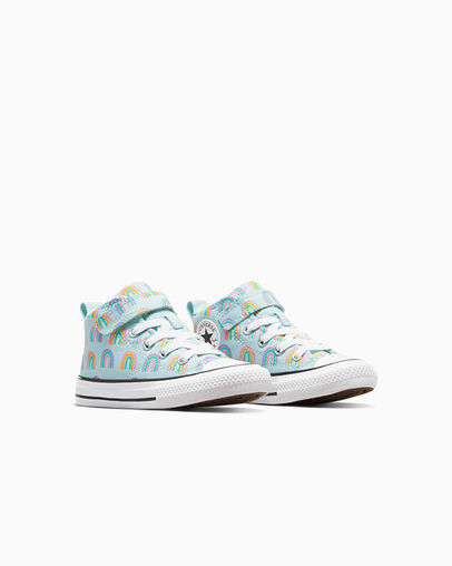 Chuck Taylor All Star Malden Street Rainbows Chance Of Rain Blue/Oops! Pink, Top and Side View