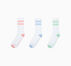 3-Pack Classic Double Stripe Crew Socks White/ Donut Glaze/Cloudy Daze Grey