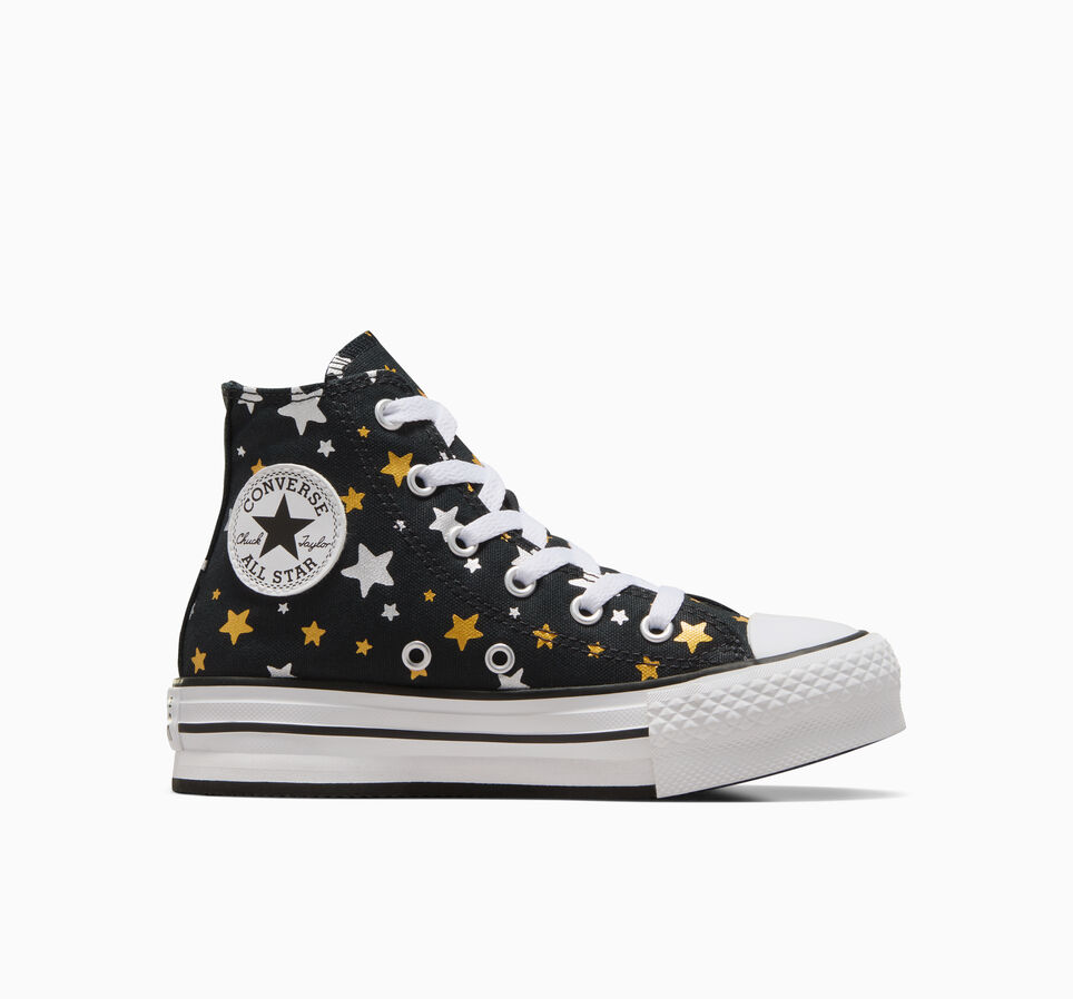 Chuck Taylor All Star Platform Lift Sparkle Black/Silver/Gold