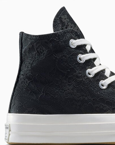 Chuck 70 Lace Black/Total Eclipse/Egret, Detail Angle View