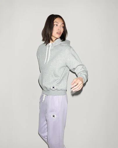 Chuck Taylor Patch Pullover Hoodie Vintage Grey Heather, Back View
