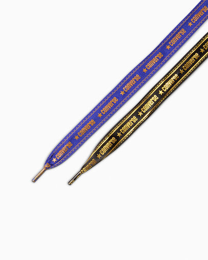 Chuck 70 Ribbon Laces Black/Blue Flame/Natural Ivory, Detail Angle View