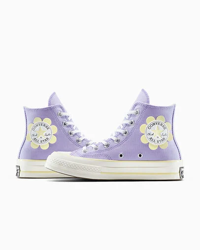 Chuck 70 Flower Patch Violet Heat/Egret/Lemon Slushy, Detail Angle View