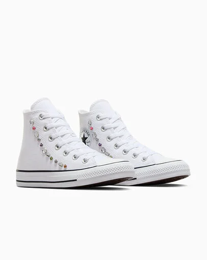 Chuck Taylor All Star Y2K Gems White/Black/White, Top and Side View