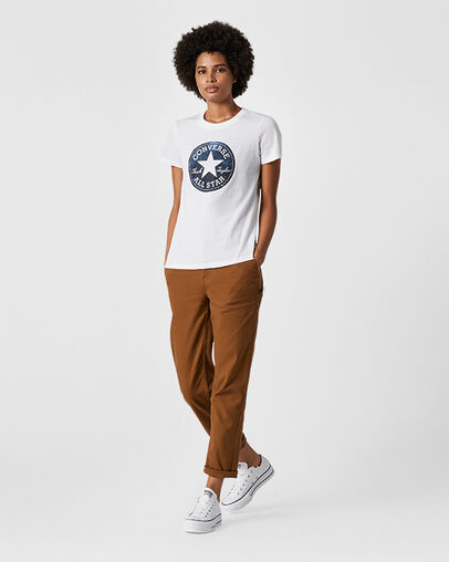 Galaxy Infill Chuck Patch Crew Neck Short Sleeve White, Detail View