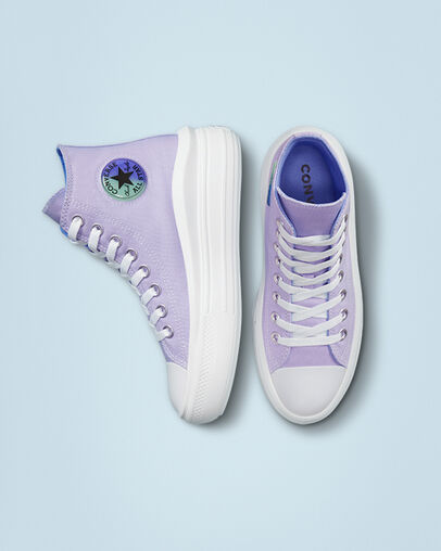 Chuck Taylor All Star Move Platform Gel Patch Moonstone Violet/Royal Pulse, Top and Side View