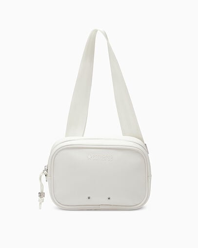 Nylon Chuck Crossbody Bag Egret, 3/4 View