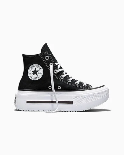 Chuck Taylor All Star Lift Double Stack Platform Canvas Black/White/Black, Outer Side View