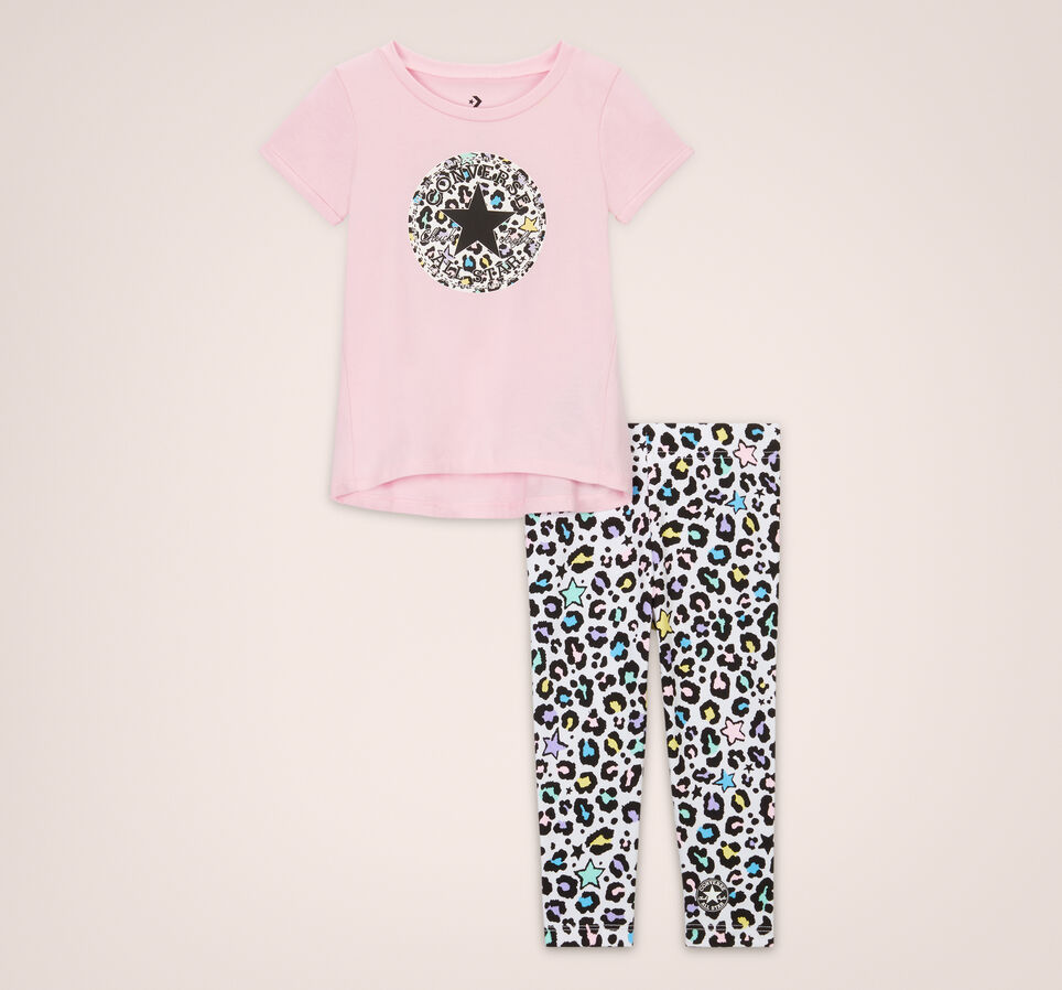 Leopard Chuck Taylor Patch Top & Leggings Set White