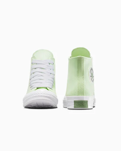 Chuck 70 Translucent Patch Surplus Mint/Foothill Green, Heel View