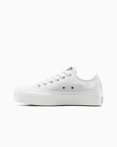 Chuck Taylor All Star Lift Platform Embroidered Flowers Vintage White/Gum Honey/Silver, Inner Side View