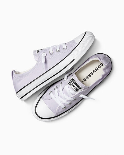 Chuck Taylor All Star Shoreline Canvas Pale Amethyst/White/Black, Angled View
