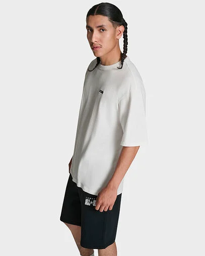 CONS Embroidered Loose Fit T-Shirt White, Full Body View