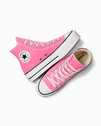Chuck Taylor All Star Lift Platform Canvas Pink/White/Black, Angled View
