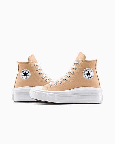 Chuck Taylor All Star Move Platform Canvas Coastal Dune/White, Detail Angle View