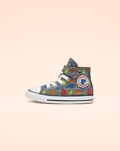 Dinoverse Hook and Loop Chuck Taylor All Star Cool Grey/Black/White