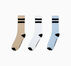 3-Pack Double Stripe Crew Socks Nutty Granola/White/Cloudy