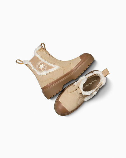 Chuck Taylor All Star Chelsea Lugged Suede Warm Quarry/Egret/Gum, Angled View