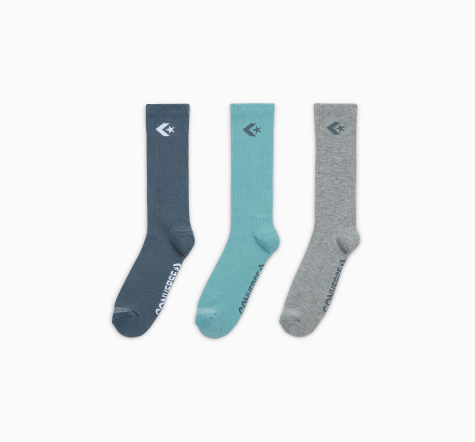 3-Pack Star Chevron Crew Socks Teal/Pool/Grey