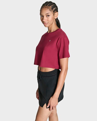 Star Chevron Sporty Boxy Fit T-Shirt Sporty Berry, Full Body View
