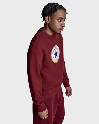 Chenille Patch Heritage Crew Neck Rottin Apple, Detail View