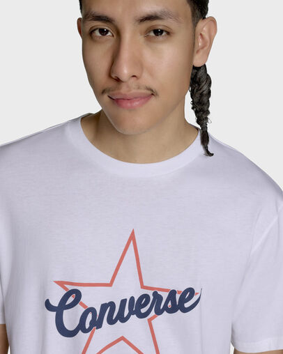 Star Outline T-Shirt White, Detail View