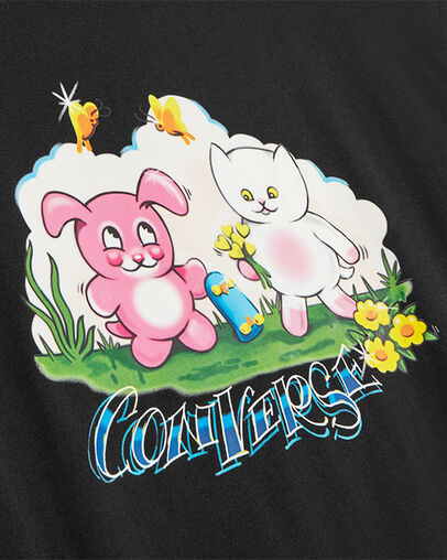 Airbrush Oversized T-Shirt Converse Black, Full Body View