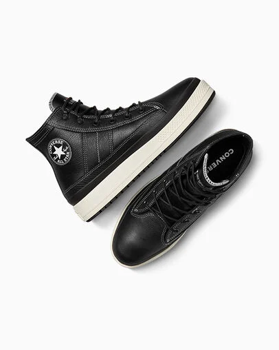 Chuck Taylor All Star Equip Waterproof Black/Black/Vintage White, Angled View