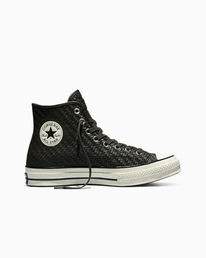 Chuck 70 Woven Leather Mudguard Brown/Egret/Black, Outer Side View