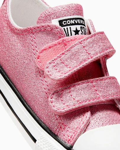 Chuck Taylor All Star Easy-On Prism Glitter Oops Pink/Black/White, Detail Angle View
