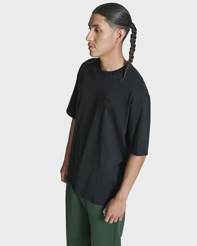 CONS Embroidered Loose Fit T-Shirt Black, Full Body View