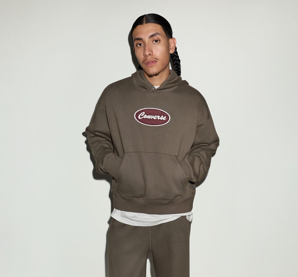 Converse Garage Full-Zip Fleece Hoodie Truffle