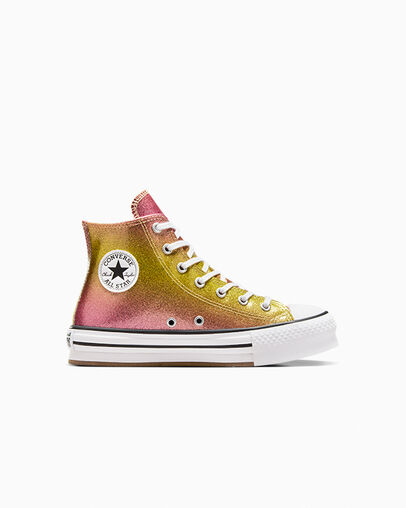 Chuck Taylor All Star EVA Lift Platform Citrus Glitz Like Butter Yellow/Donut Glaze/White, Outer Side View